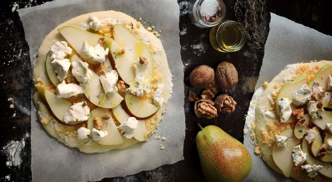 Tartë me dardha dhe gorgonzola